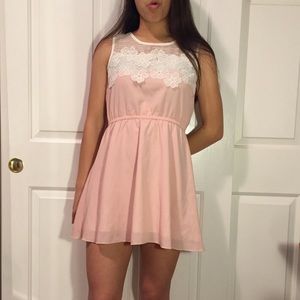 Dainty Pink Lace Dress